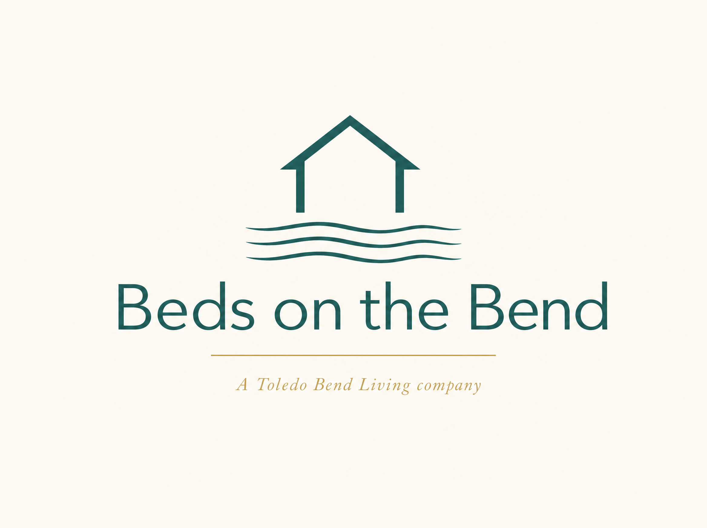 Beds wordmark: house mark with wave lines, parchment