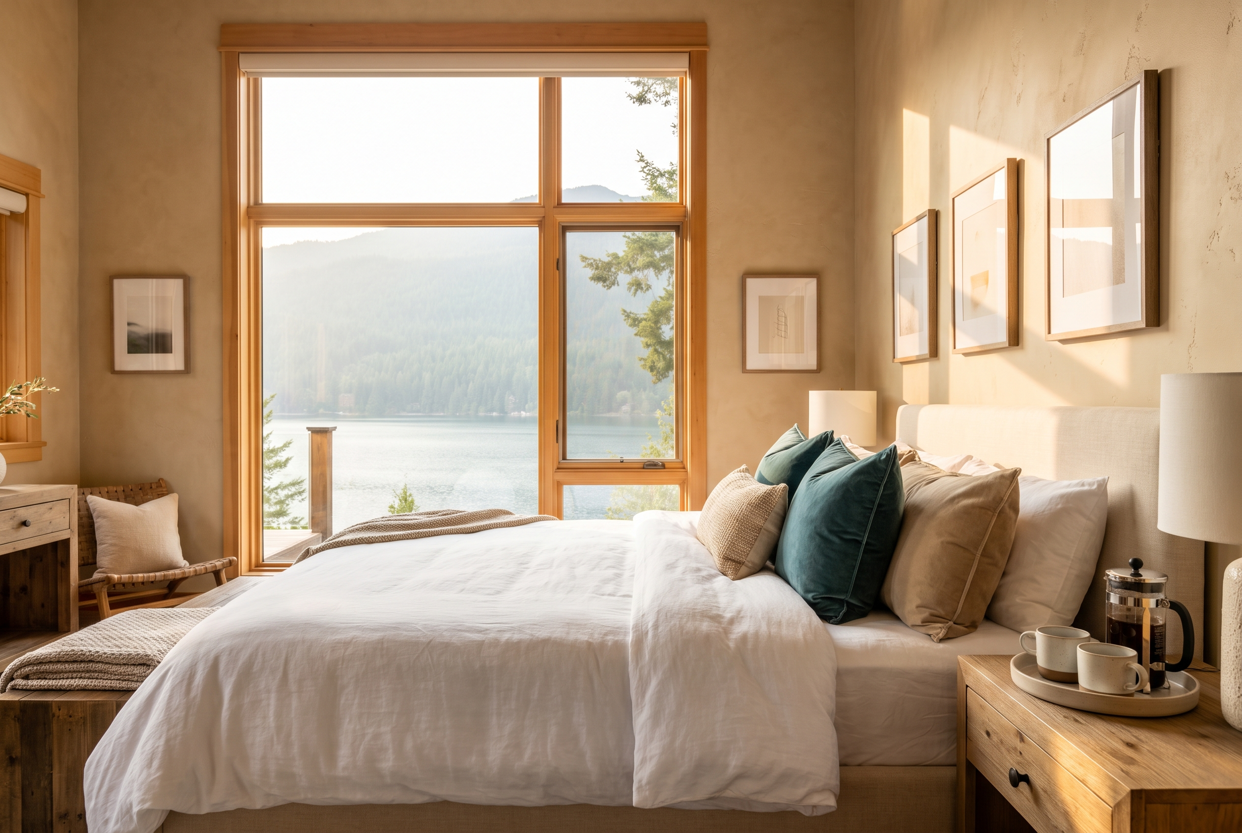 Boutique cabin bedroom interior