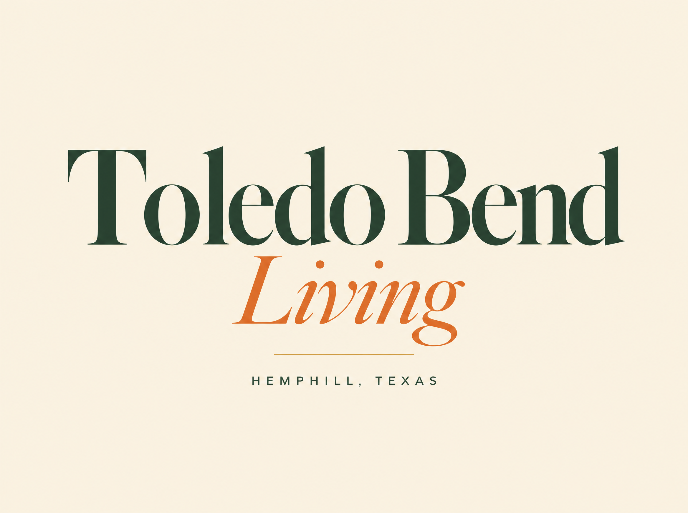 Living wordmark concept 02: modern editorial on cream